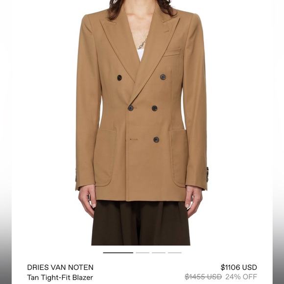 NWT Dries Van Noten Double-Breasted Wool-Blend Jacket - Picture 5 of 15
